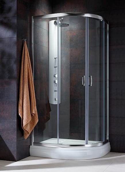 Asymetrický sprchový kout Radaway Premium Plus 90x80cm, chrom/čiré sklo