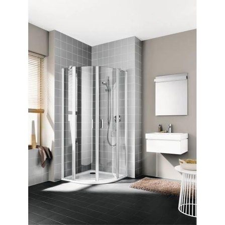 Čtvrtkruhový sprchový kout Cada XS 90x90 cm, čiré sklo/bílá