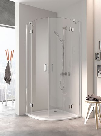 Kermi sprchový kout čtvrtkruh 90x90 (otočné dveře s pevnými poli)