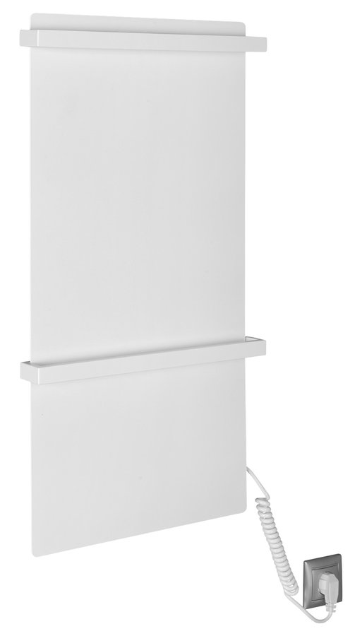 ELMIS elektrický sušák ručníků 400x800 mm, 120 W, hliník, bílá mat