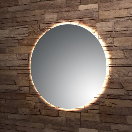Zrcadlo s LED osvětlením 90x90cm kulaté, bez vypínače