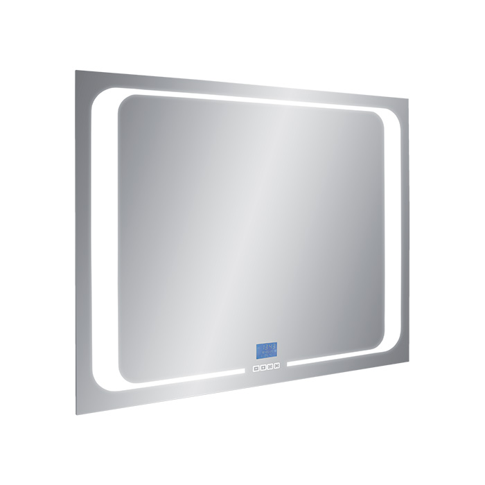 Zrcadlo Nika s LED osvětlením 80 cm, dotykovým vypínačem a hodinami