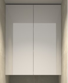 WC skříňka na míru dle grafického návrhu, lamino bílá lesk